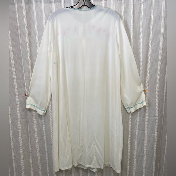 Vintage Robe Dressing Gown House‎ Dress Housecoat Embroidered 100% Nylon Size M - Picture 9 of 14